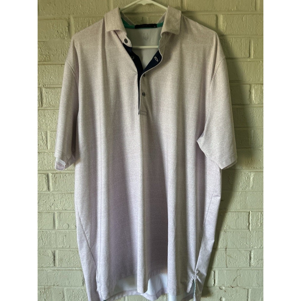 Greyson Golf Polo Shirt Men's XL Lilac Purple Performance Stretch AOP SS